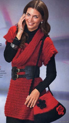 длинный вязаный пуловер, вязаная туника, вязание, спицы, схемы вязания