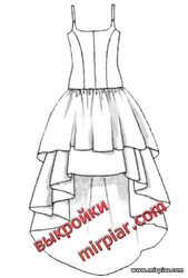 платье маллет, юбка укороченная спереди, free pattern, выкройки беспла