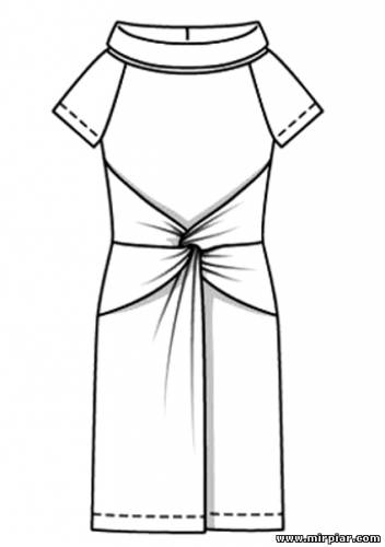 Платье с драпировкой переда, выкройка от Burda (6455)
