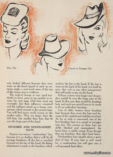 Старинные шляпки с выкройками, ретро шляпки, книга Vee Walker Powell &