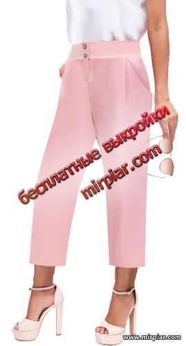 бесплатные выкройки женских брюк с широким поясом-кокеткой
